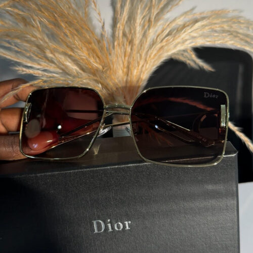 Dior ArchiDior S1U square sunglasses with gold-tone frames and brown gradient lenses