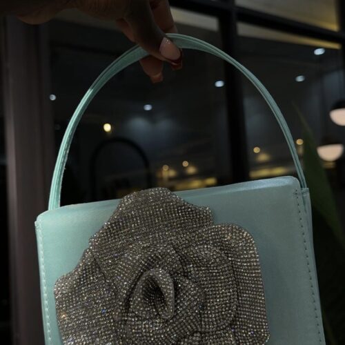 Oscar de la Renta Mini Flower Crystal-Embellished Crossbody Bag